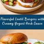 Lentil Burgers with Yogurt Herb Sauce Recipe