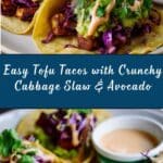 Easy tofu tacos recipe with cabbage slaw and avocado Recipe