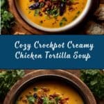 Crockpot Creamy Chicken Tortilla Soup Recipe