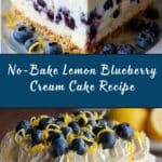 No-Bake Lemon dazzling Blueberry cream Cake Recipe