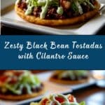 Healthy Black Bean Tostadas with Cilantro Sauce Recipe