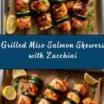 Miso Salmon Skewers with Zucchini and Scallions Recipe