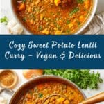 wholesome sweet potato vegan lentil curry Recipe