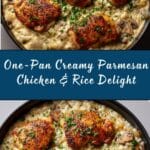 One-Pan Creamy Parmesan Chicken & Rice Recipe