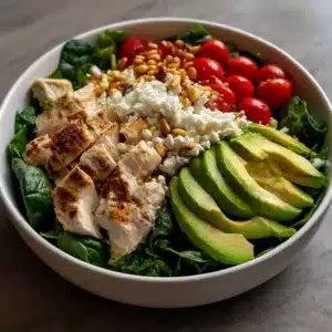 Spinach Salad with Chicken, Avocado and Goat Cheese Recipe