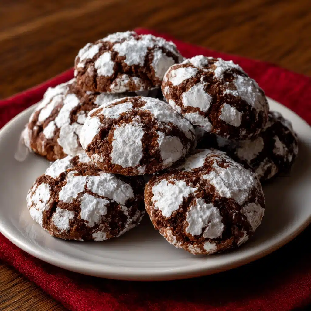 Chocolate Mint Snowtop Cookies Recipe - Recipe Image
