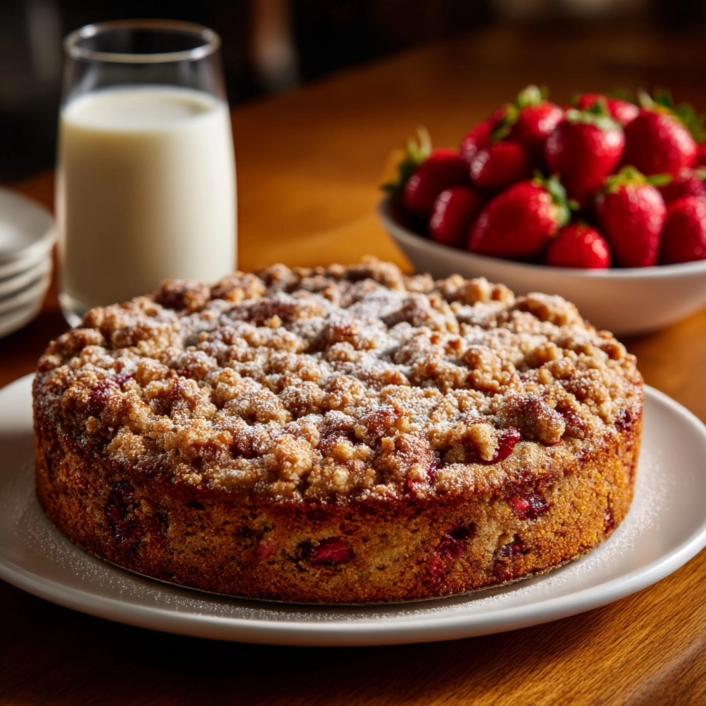 Strawberries and Cream Coffee Cake Recipe - Recipe Image