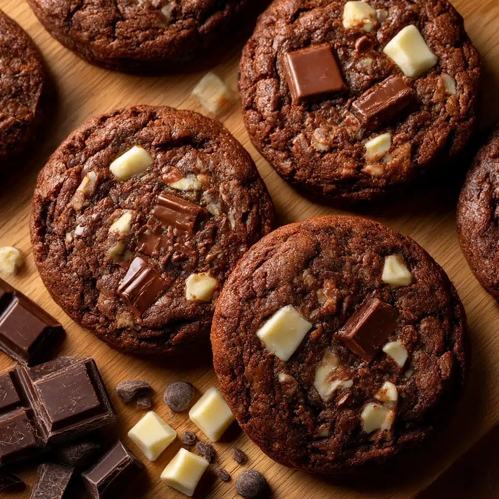Triple Chocolate Chunk Cookies Recipe