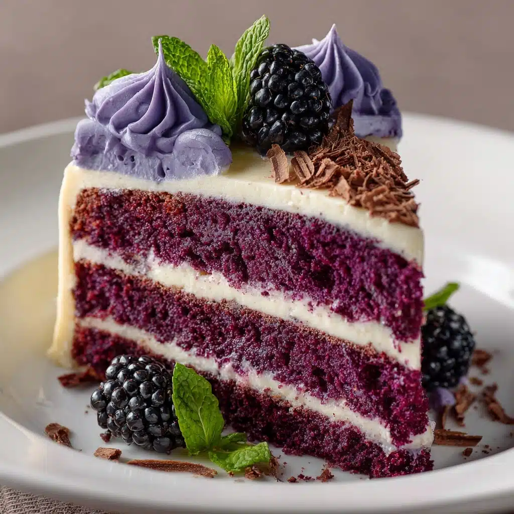 Purple Velvet Cake with White Chocolate Cream Cheese Frosting Recipe - Recipe Image