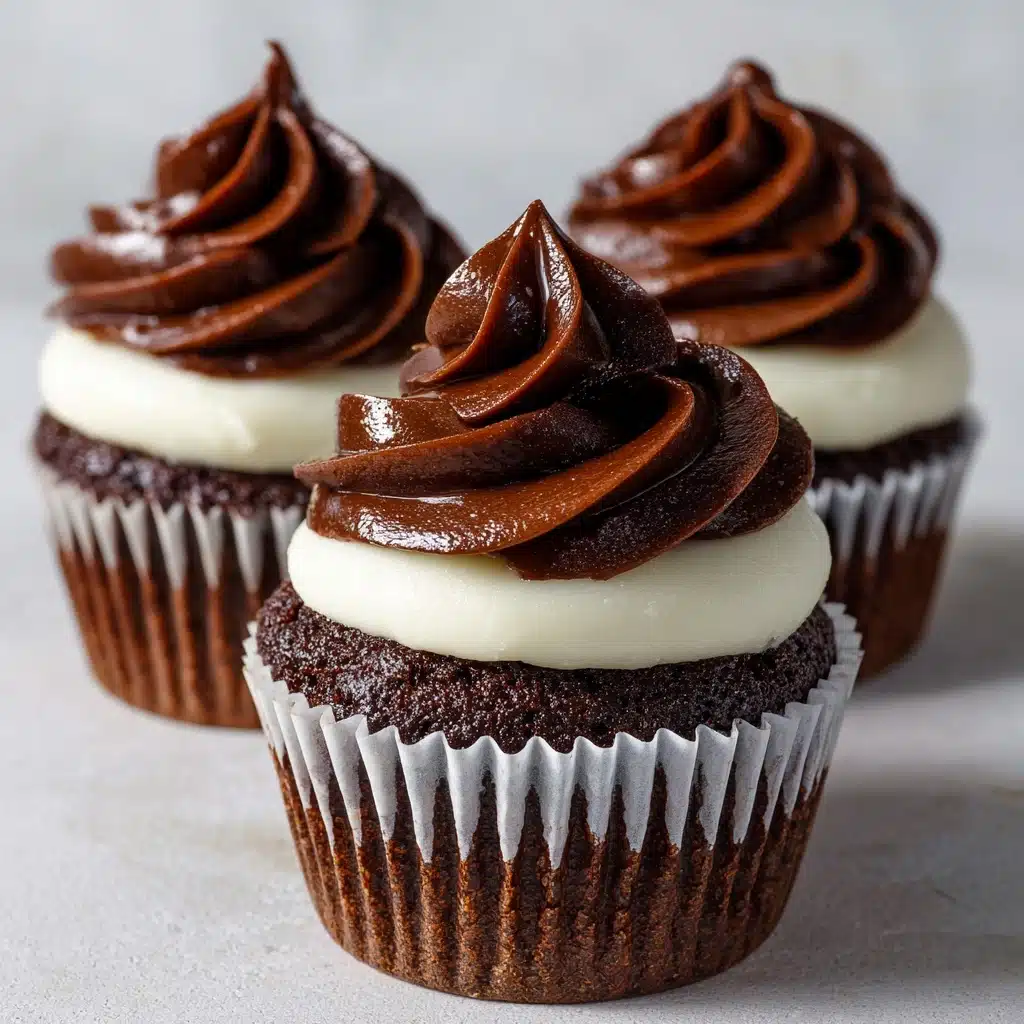 Chocolate Cheesecake Cupcakes with Whipped Ganache Frosting Recipe - Recipe Image