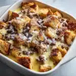 Chocolate Chip Bread Pudding with Cream Sauce Recipe