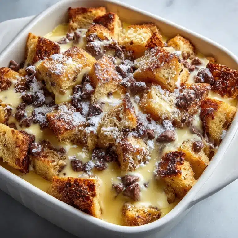 Chocolate Chip Bread Pudding with Cream Sauce Recipe