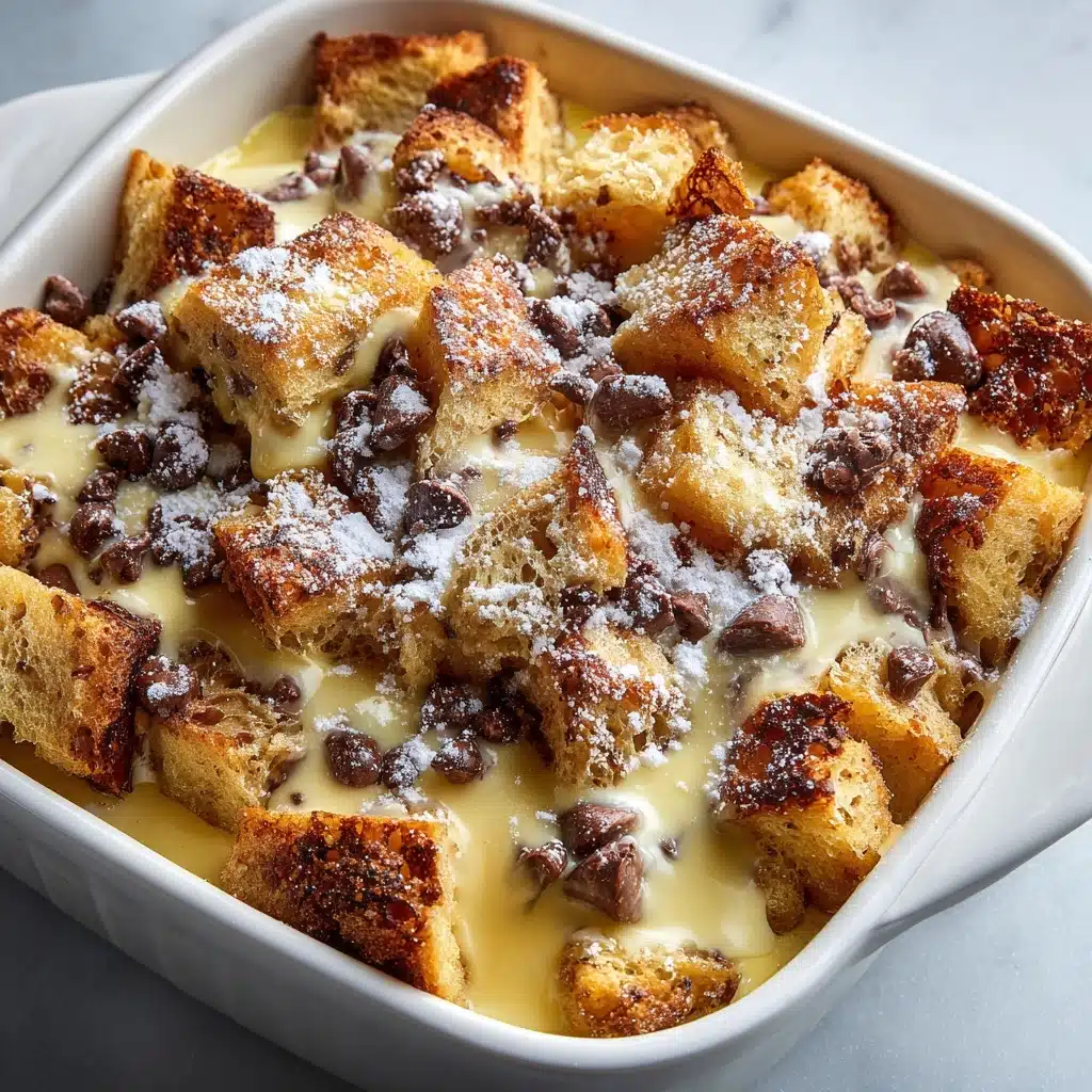 Chocolate Chip Bread Pudding with Cream Sauce Recipe