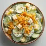 Cucumber Snack with Cheese and Savory Toppings Recipe