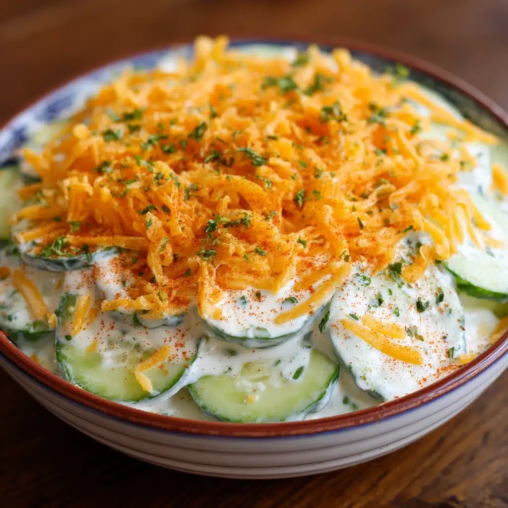 Cucumber Snack with Cheese and Savory Toppings Recipe - Recipe Image