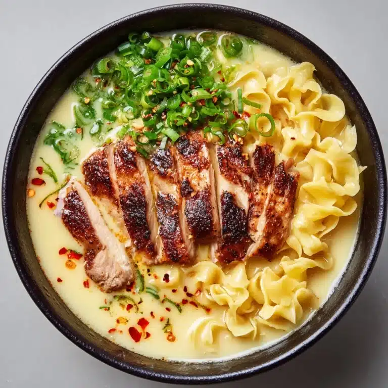 Fiery Chicken Ramen with Creamy Garlic Sauce Recipe