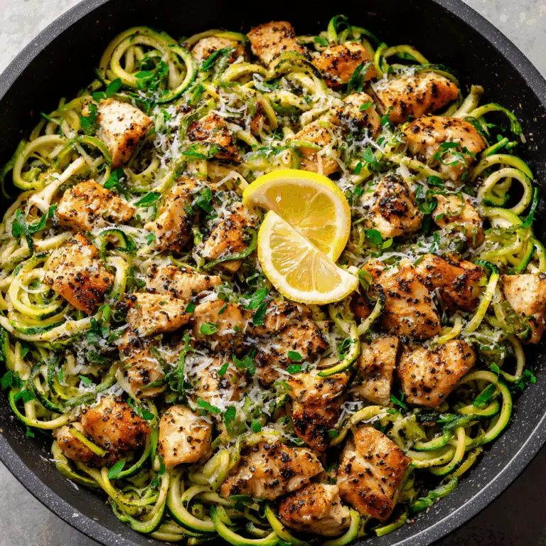 Lemon Garlic Chicken Zoodles Recipe