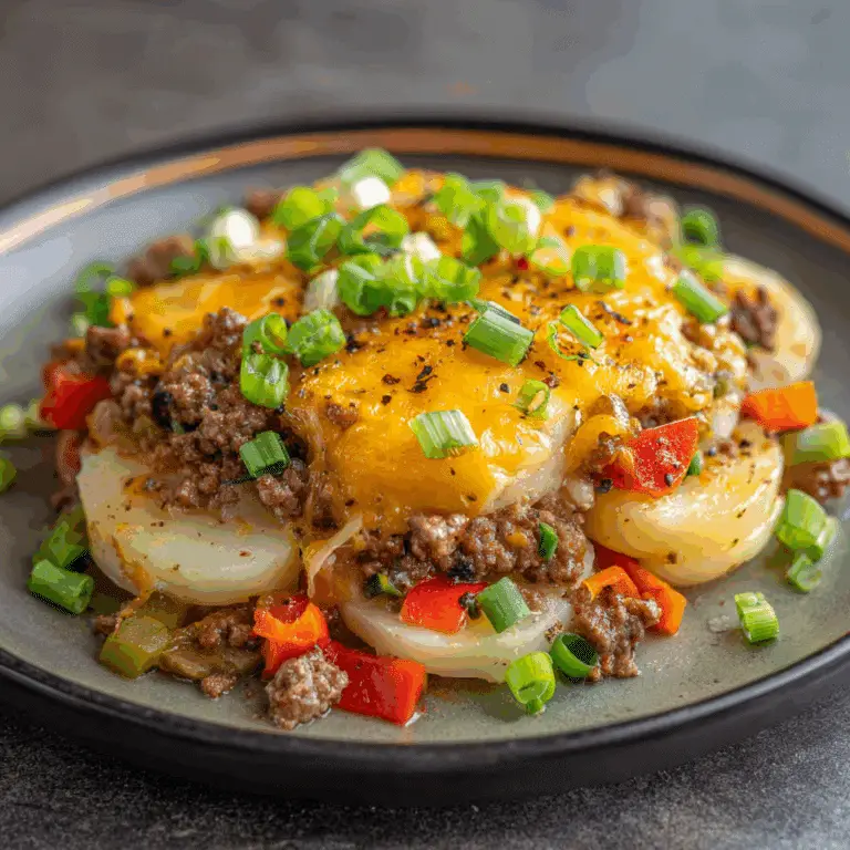 Crockpot Cheesesteak Potato Casserole Recipe