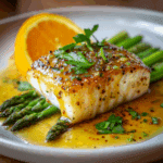 Baked Cod with Orange Beurre Blanc Recipe