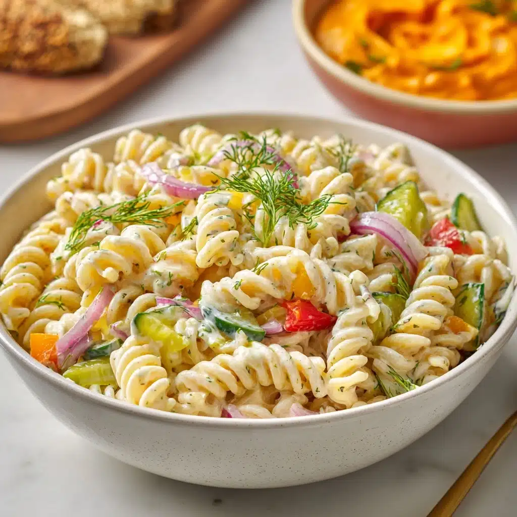 Tangy Dill Pickle Pasta Salad Recipe - Recipe Image
