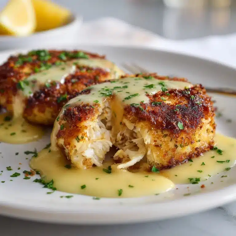 Cheddar Bay Crab Cakes with Lemon Butter Drizzle Recipe