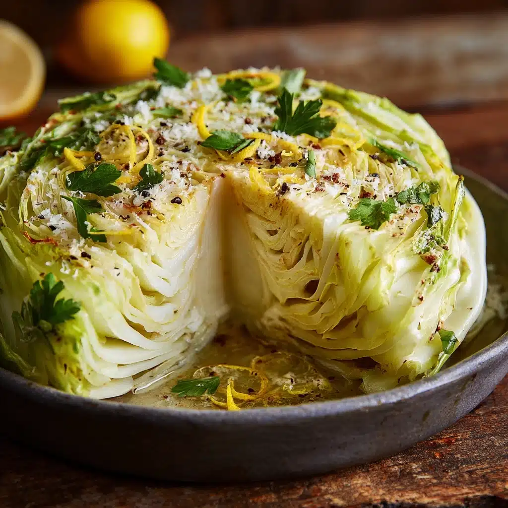 Slow Cooker Garlic Parmesan Whole Cabbage with Lemon Butter Recipe