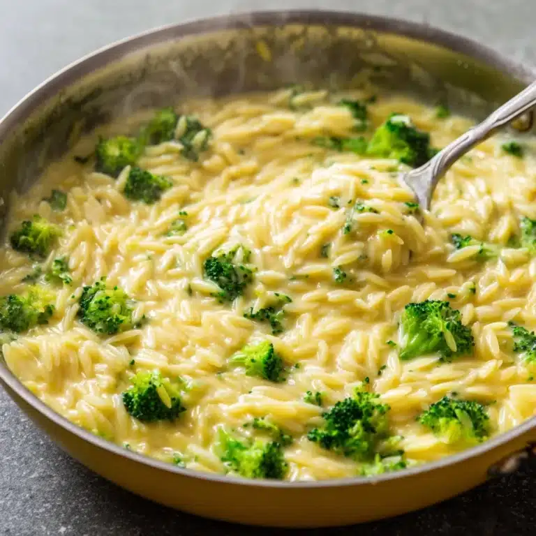 One Pot Broccoli Cheese Orzo Recipe