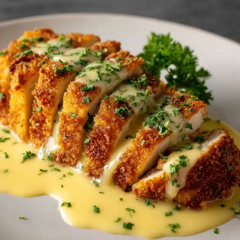 Parmesan Crusted Chicken with Creamy Garlic Sauce Recipe