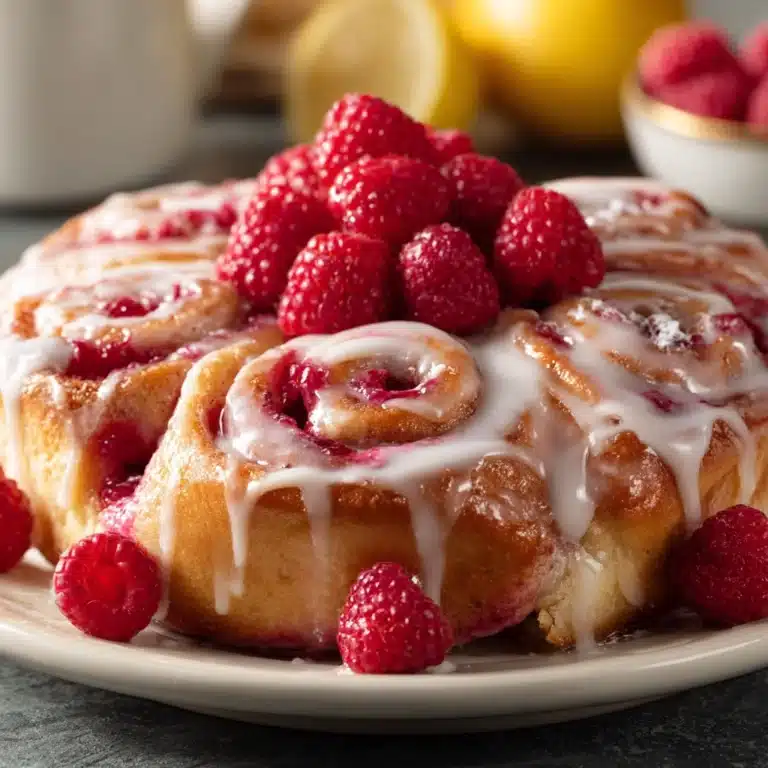 Raspberry Cinnamon Rolls with Lemon Glaze Recipe