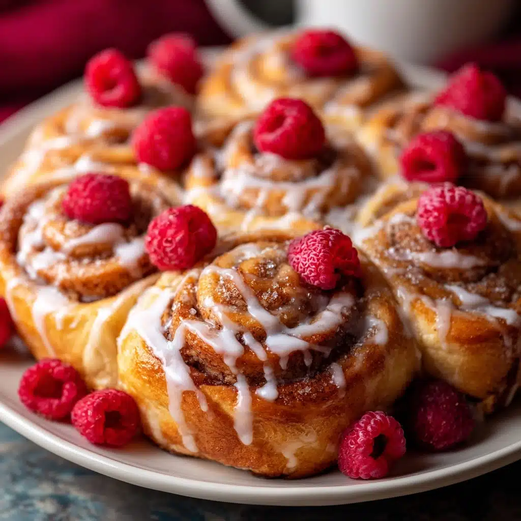 Raspberry Cinnamon Rolls with Lemon Glaze Recipe - Recipe Image