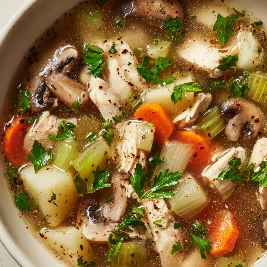 Easy Chicken, Mushroom & Leek Soup Recipe - Recipe Image