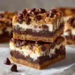 Peanut Butter Chocolate Chip Cookie Cheesecake Bars Recipe