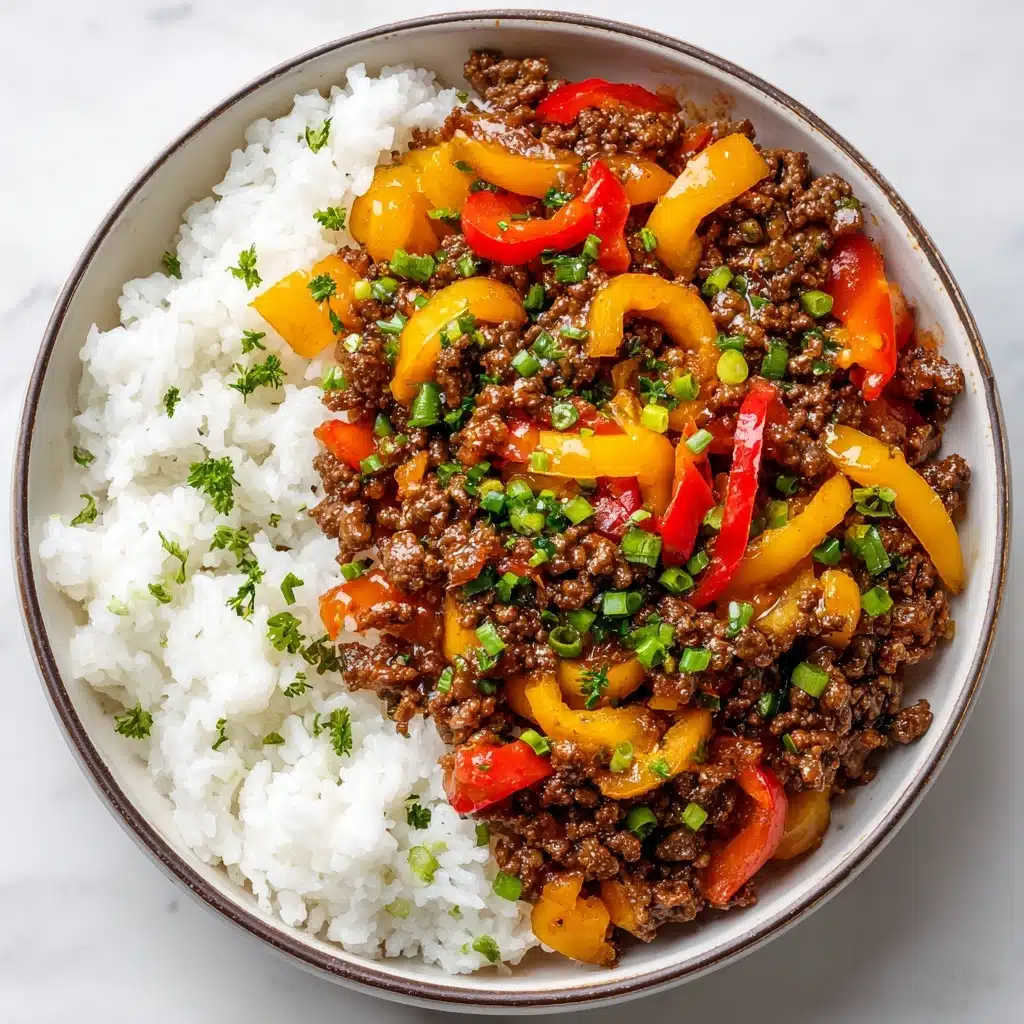 Beef and Pepper Rice Bowl Recipe