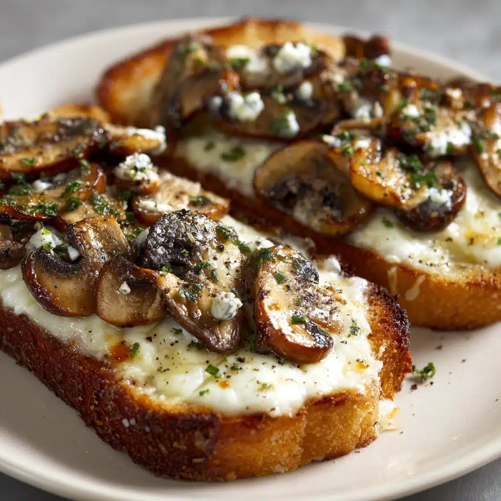 Gourmet Cheesy Mushroom and Garlic Toasts Recipe