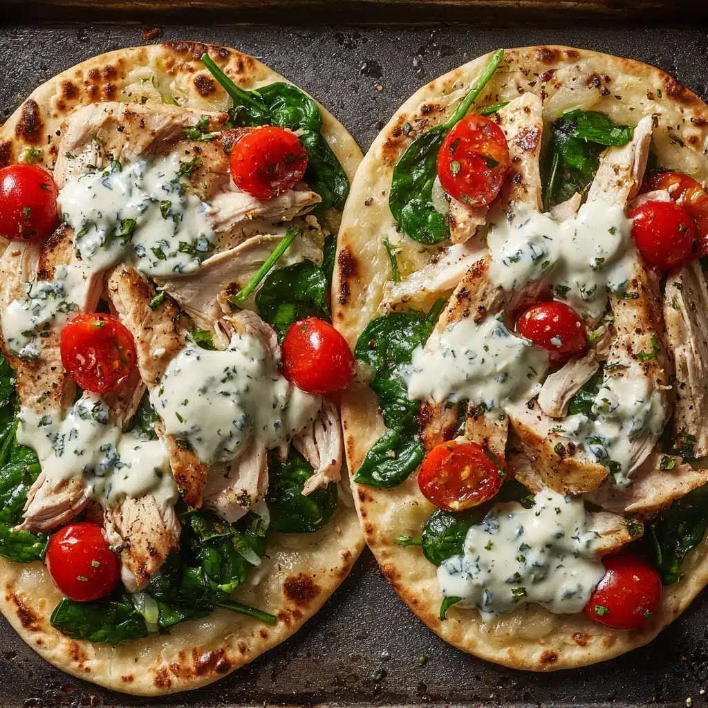 Tzatziki Chicken & Veggie Naan Pizza Recipe - Recipe Image