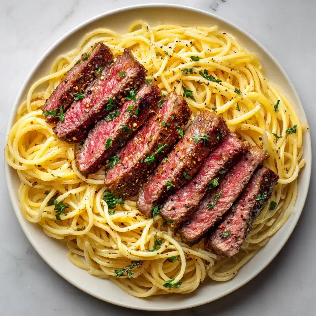 Garlic Butter Steak Lightning Noodles Recipe - Recipe Image