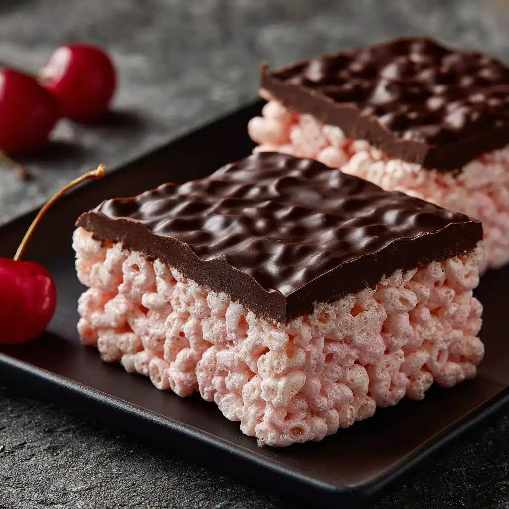 Chocolate Covered Cherry Rice Krispies Treats Recipe - Recipe Image