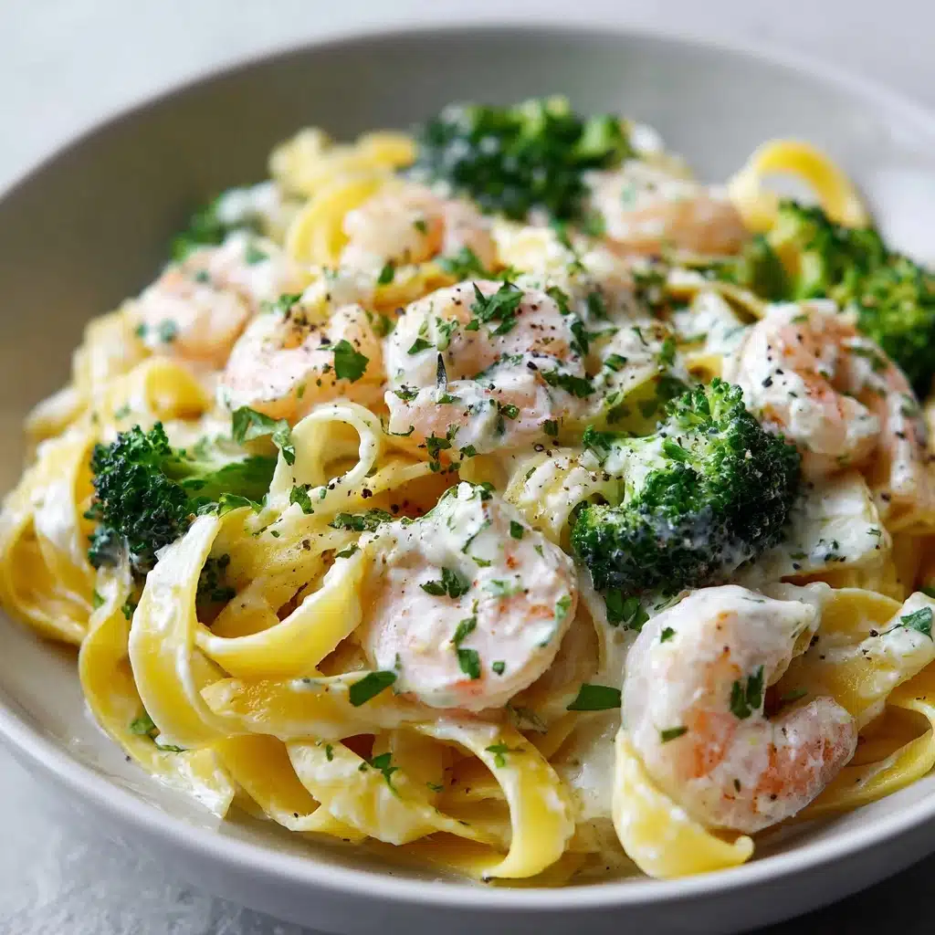 Broccoli Shrimp Alfredo Recipe - Recipe Image