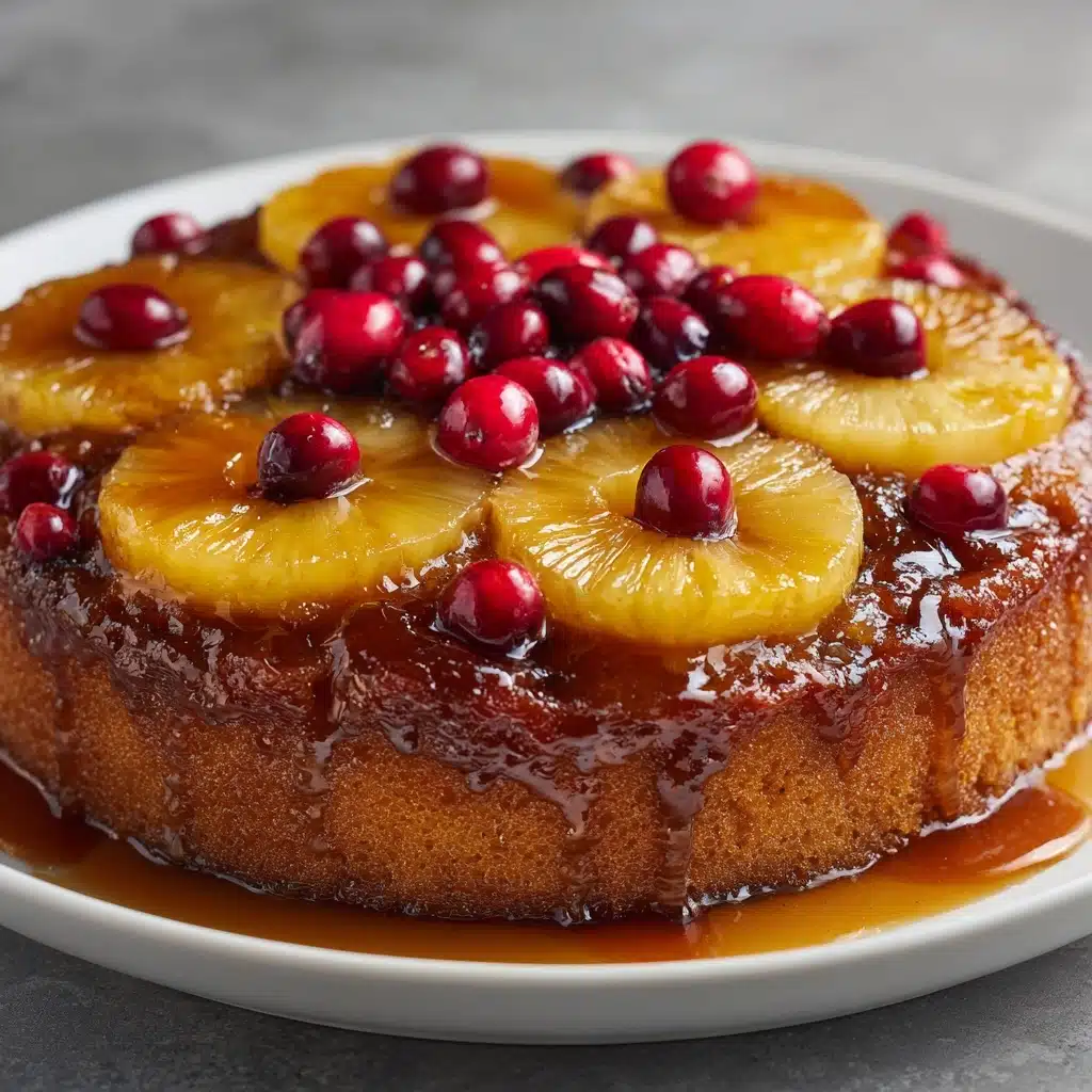 Cranberry Pineapple Upside-Down Cake Recipe - Recipe Image