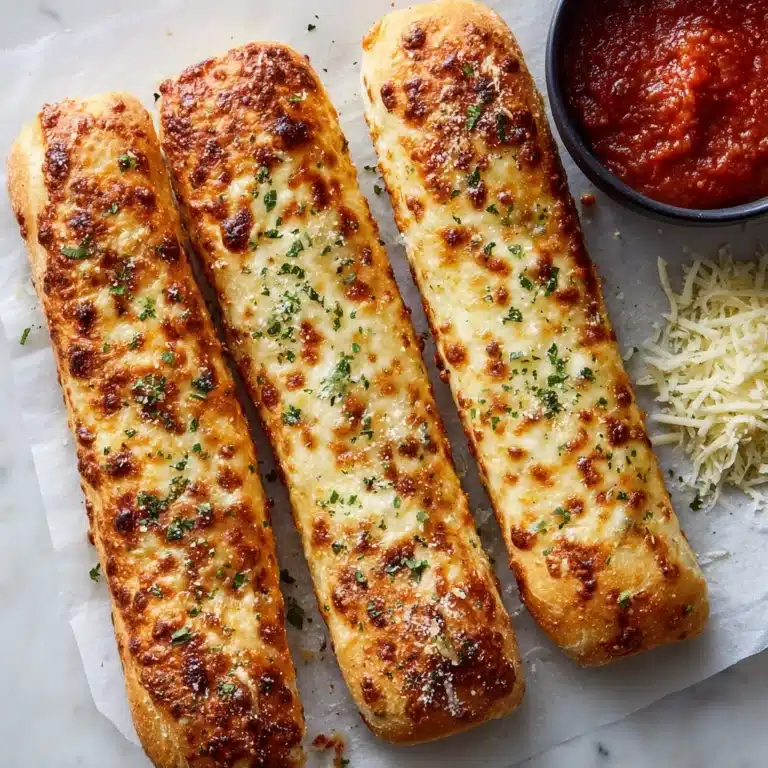 Cheesy Garlic Breadsticks with Marinara Dip Recipe