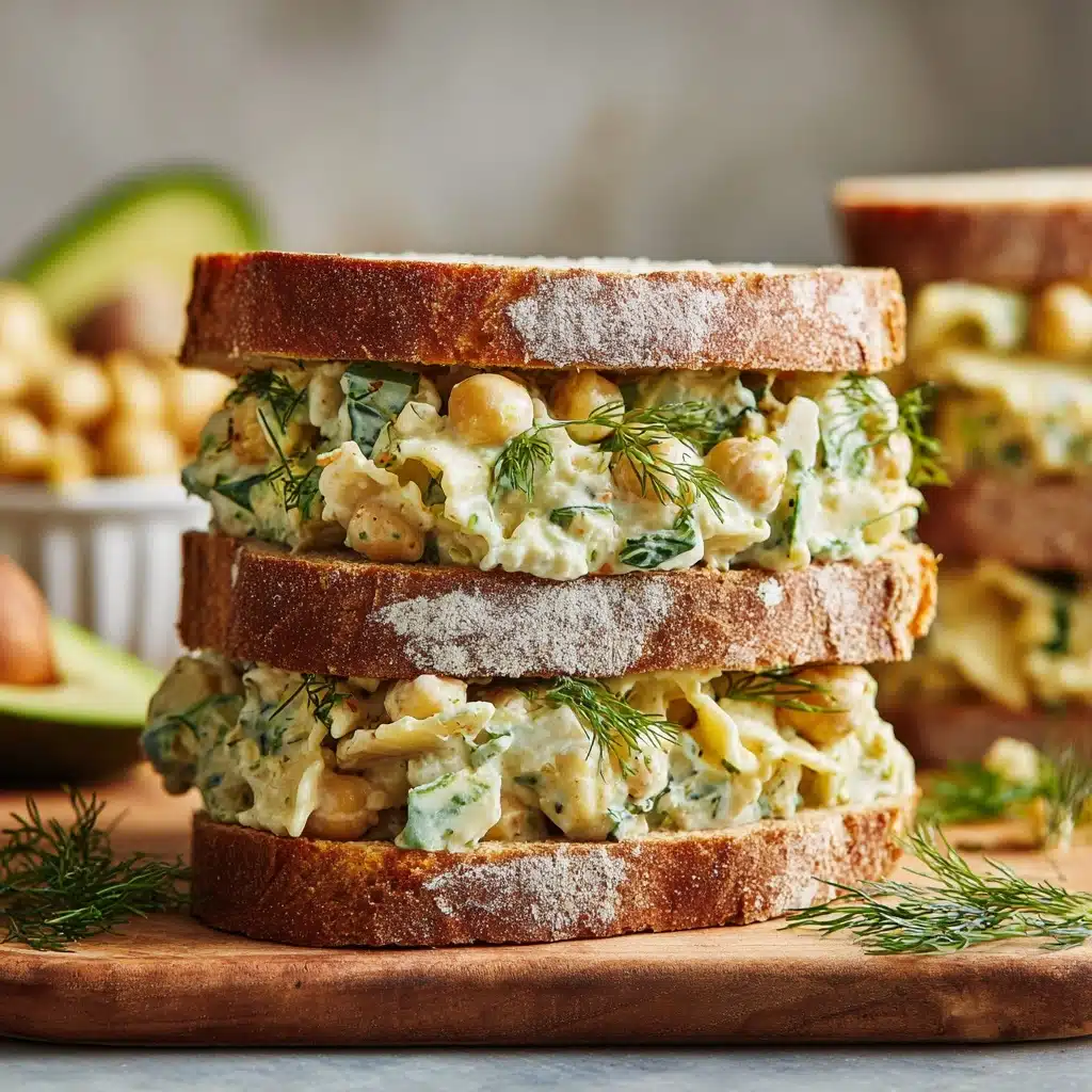 Smashed Chickpea Avocado Dill Pickle Sandwiches Recipe
