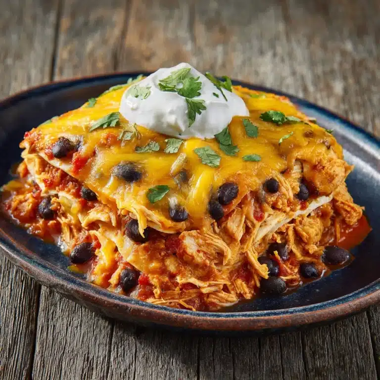 Cheesy Chicken Enchilada Bake - Slow Cooker Recipe