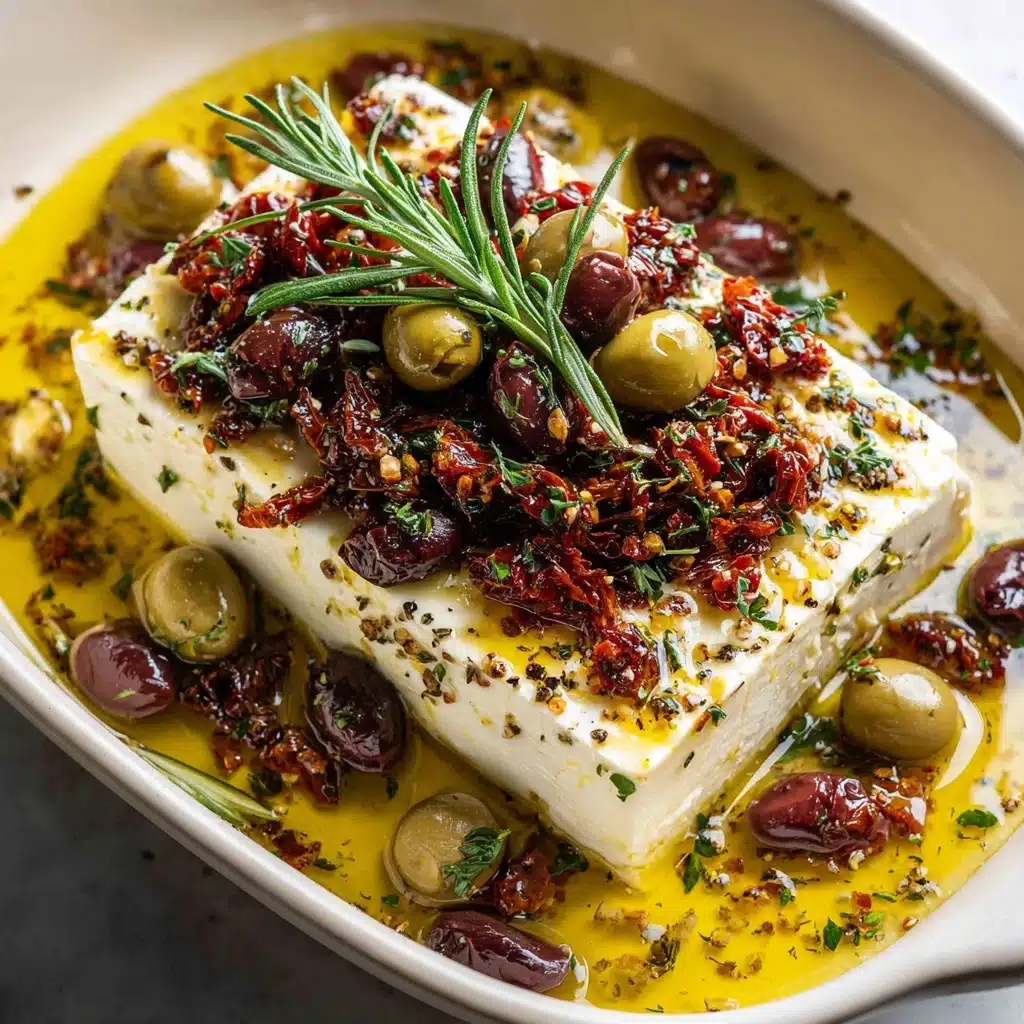 Baked Feta with Olives and Sun-Dried Tomatoes Recipe