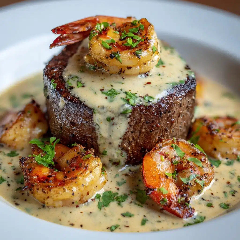 Filet Mignon with Shrimp and Lobster Cream Sauce Recipe - Recipe Image
