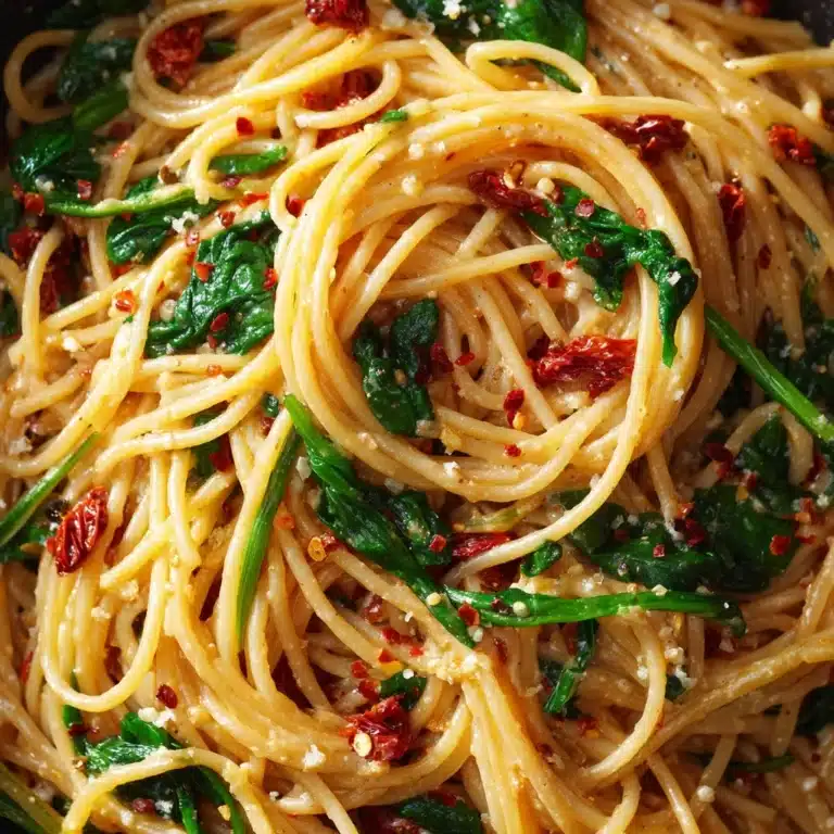 Spaghetti & Spinach with Sun-Dried Tomato Cream Sauce Recipe