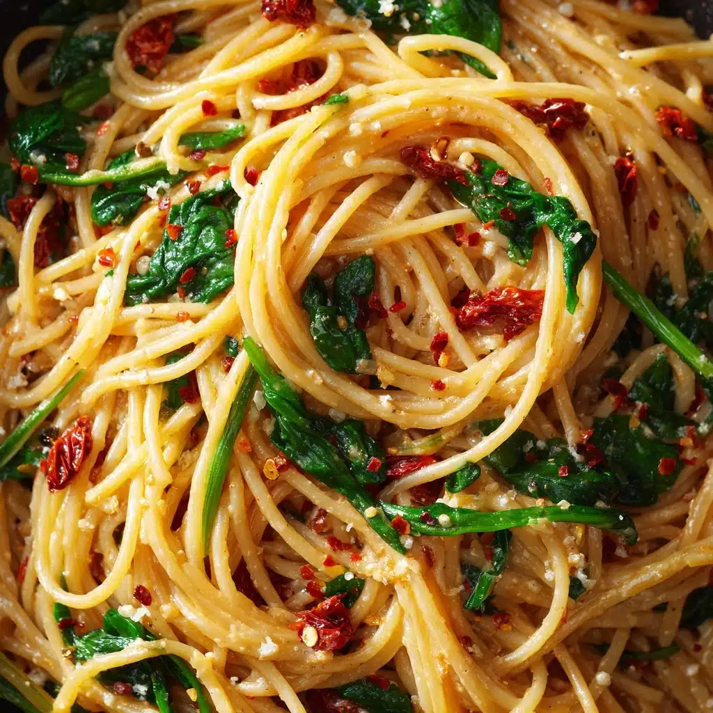 Spaghetti & Spinach with Sun-Dried Tomato Cream Sauce Recipe