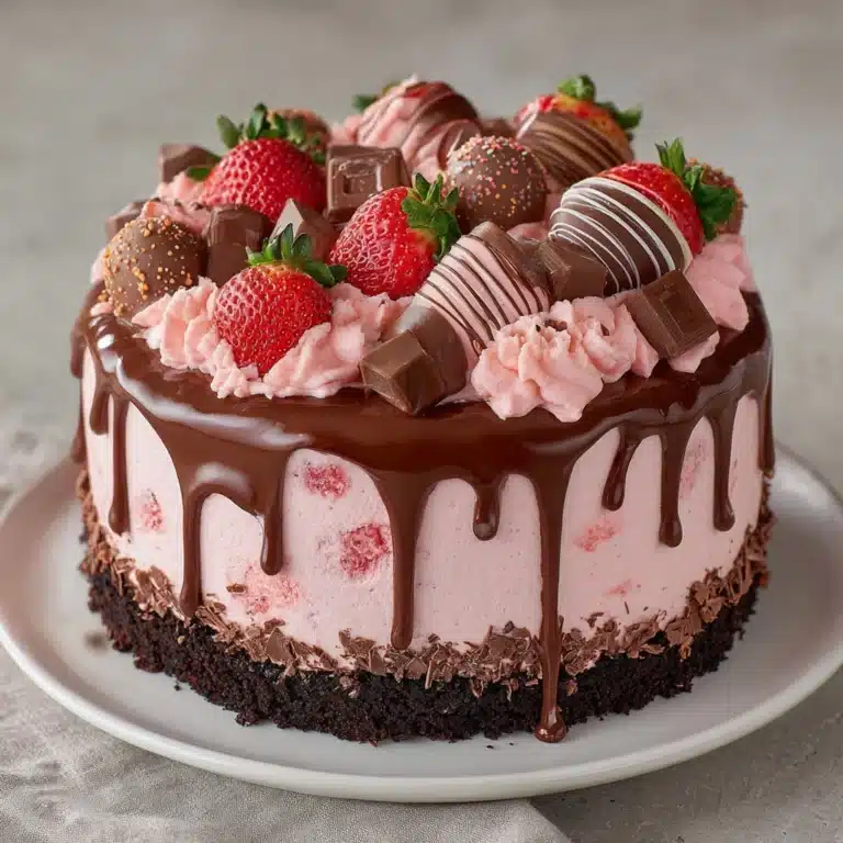 Chocolate Covered Strawberry Ice Cream Cake Recipe