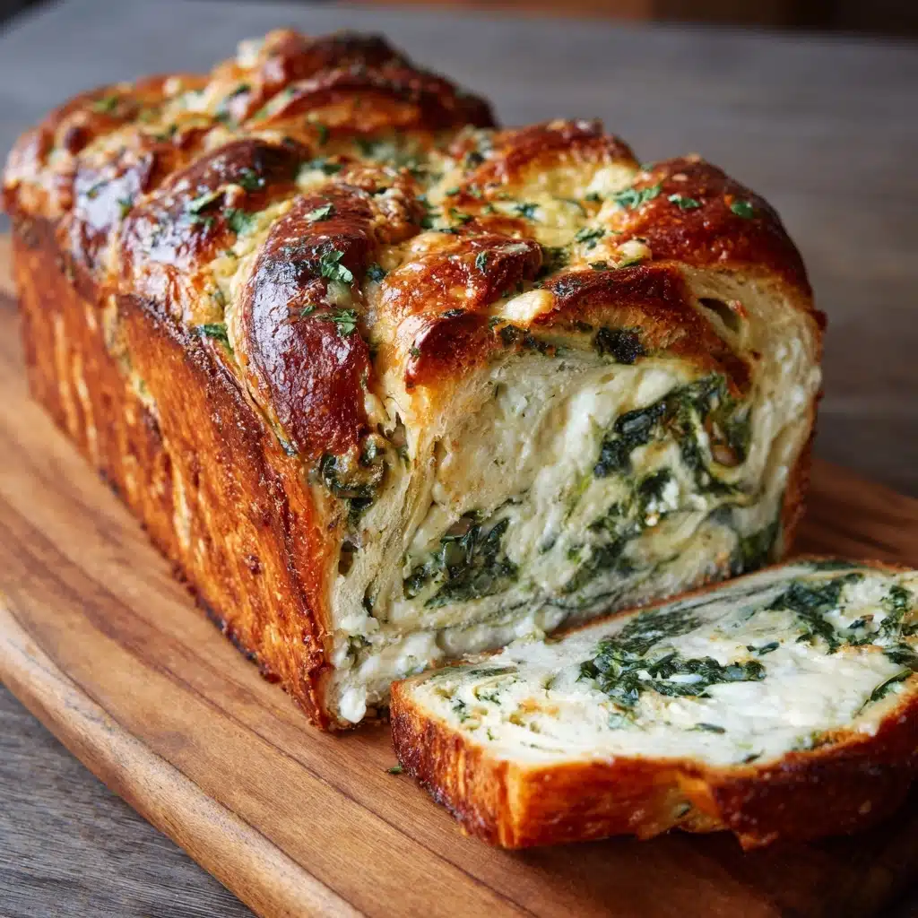 Cheesy Spinach Stuffed Bread Recipe - Recipe Image