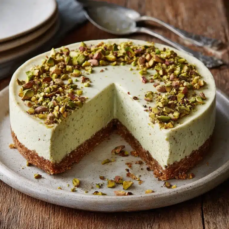 Pistachio Cheesecake with Almond Crust Recipe