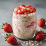 Strawberries and Cream Overnight Oats Recipe